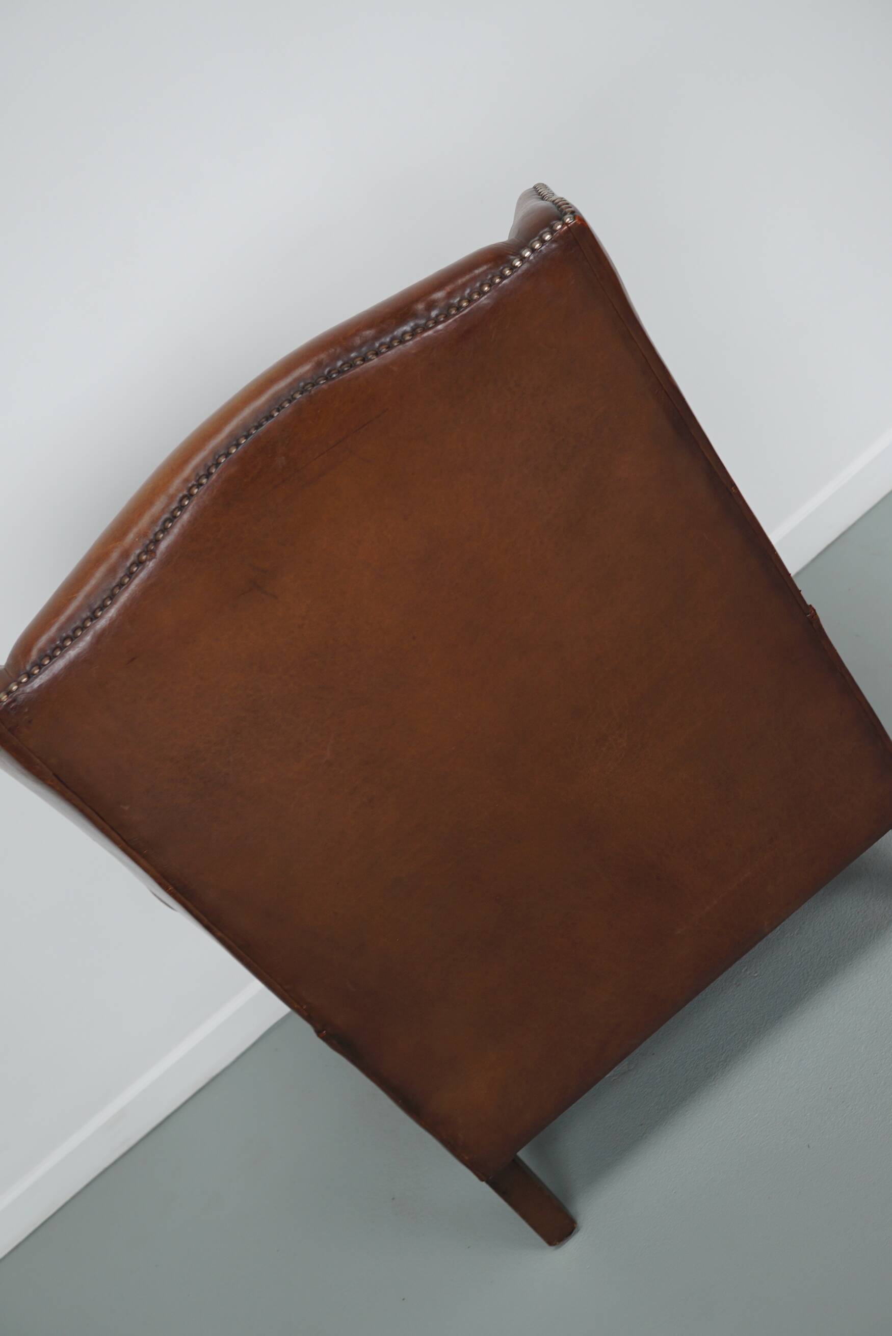 Vintage Dutch Cognac Colored Leather Club Chair