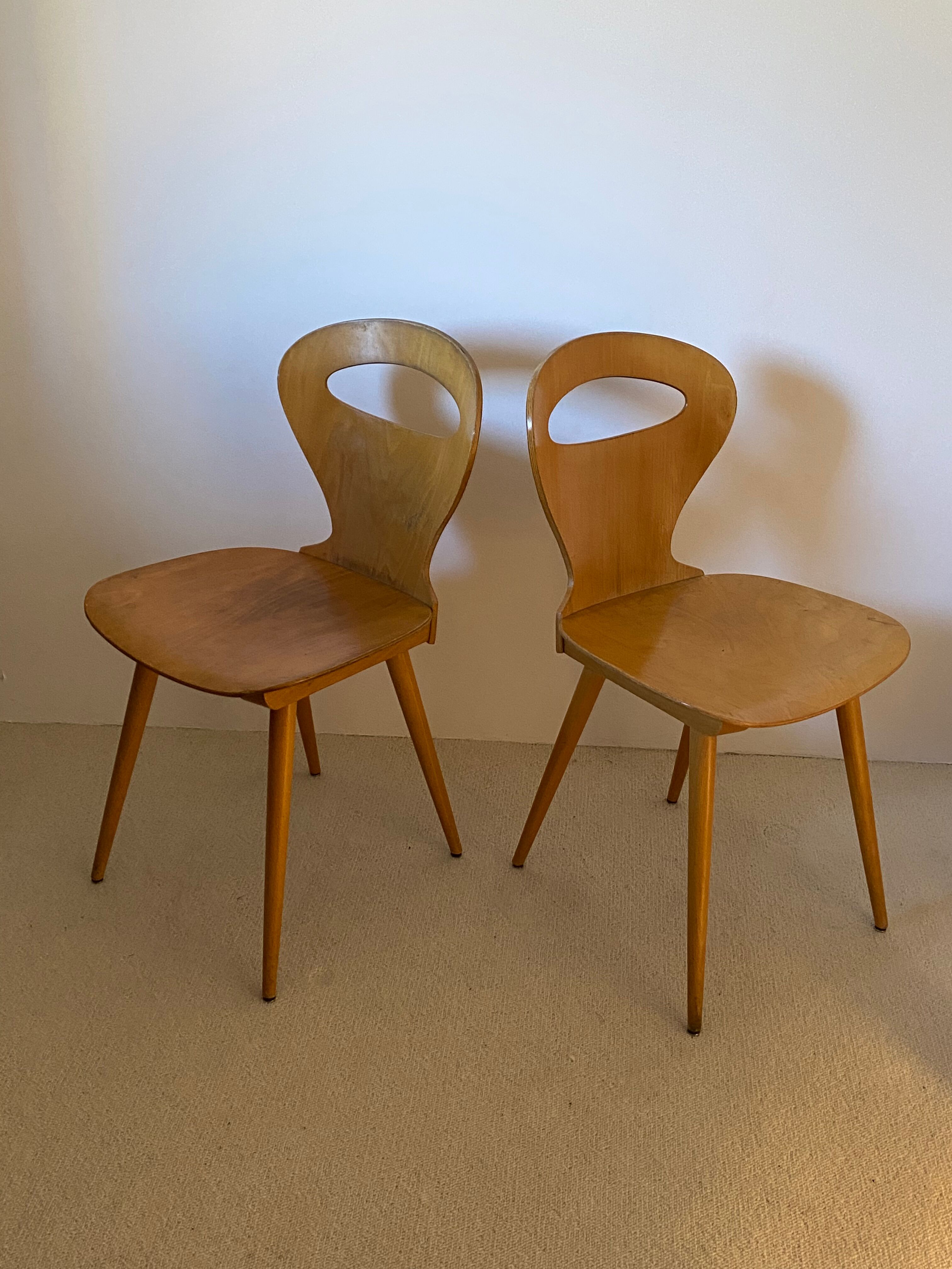 Pair of ant chairs, Baumann 50s
