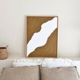 Camel brown and white relief painting