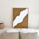 Tableau relief marron camel et blanc
