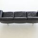 De Sede model DS-31 three-seat sofa black leather Switzerland 1970