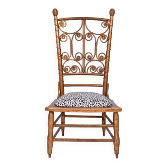 Chaise en rotin doré, 19e s