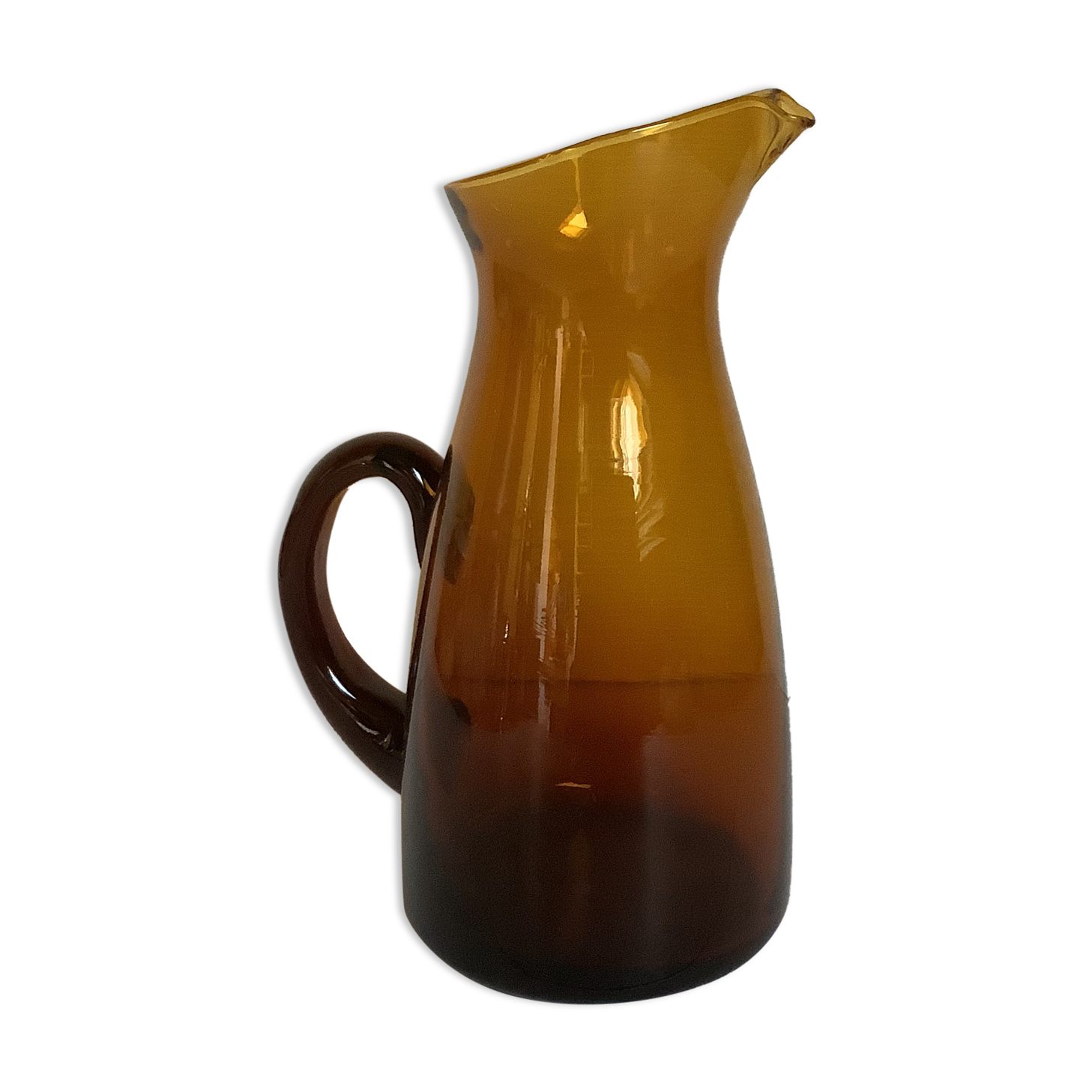 Pichet en verre jaune fumé