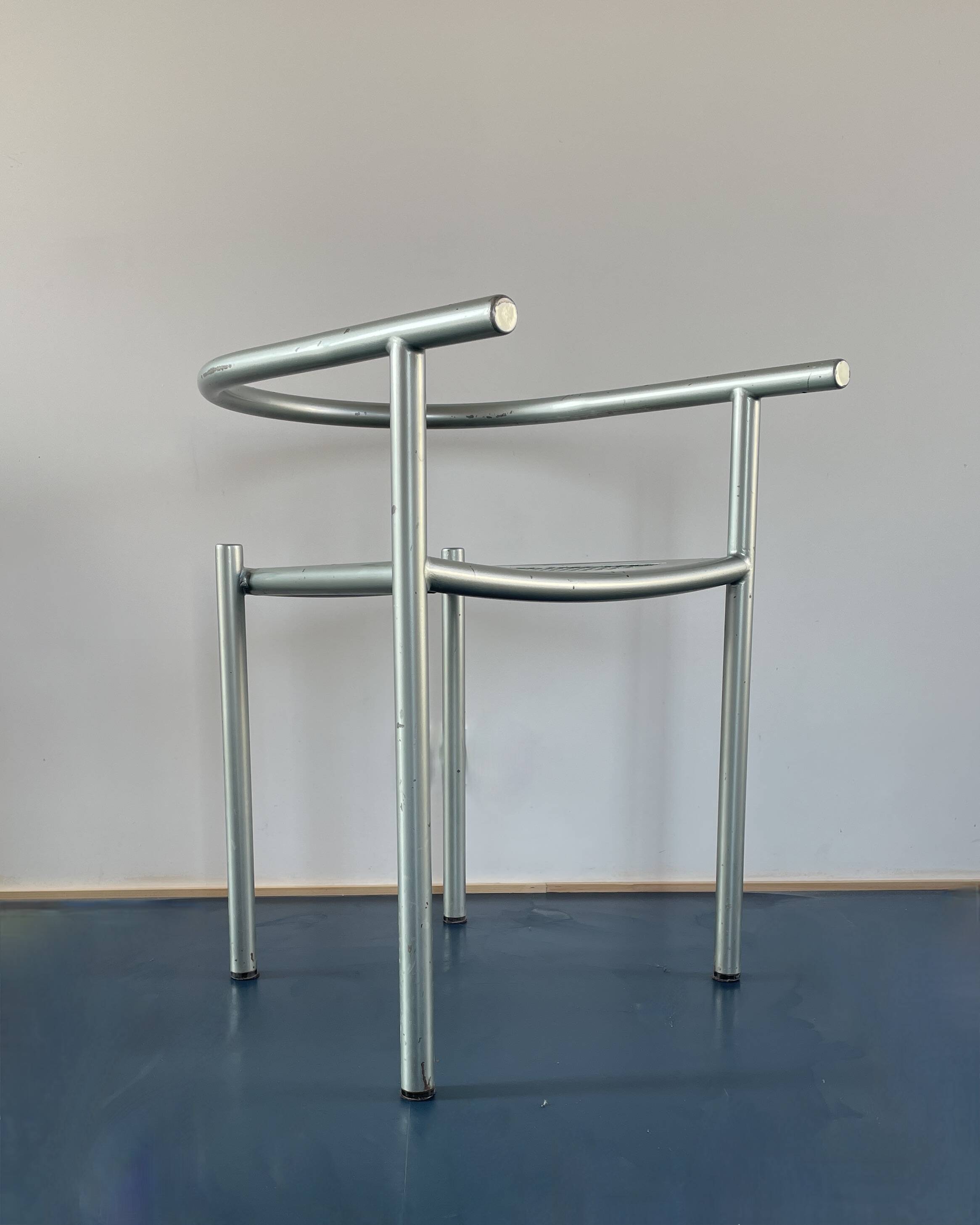 1980s tubular metal chair