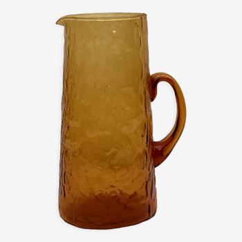 Carafe pichet en verre ambré vintage dimension : hauteur -26cm- diamètre bas -13cm