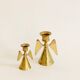 Duo of brass angel candle holders