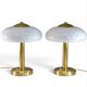 Paire de lampes à poser art déco verres de Clichy  & Laiton