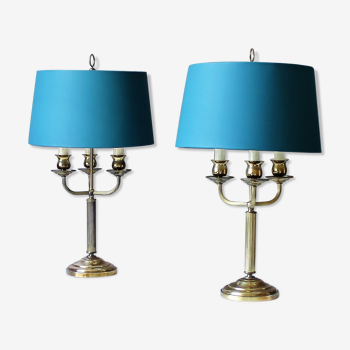 Pair of hot water bottle lamps 19th style empire