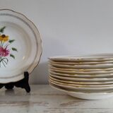 12 deep plates – Gien porcelain – Fanfare model – 1920s