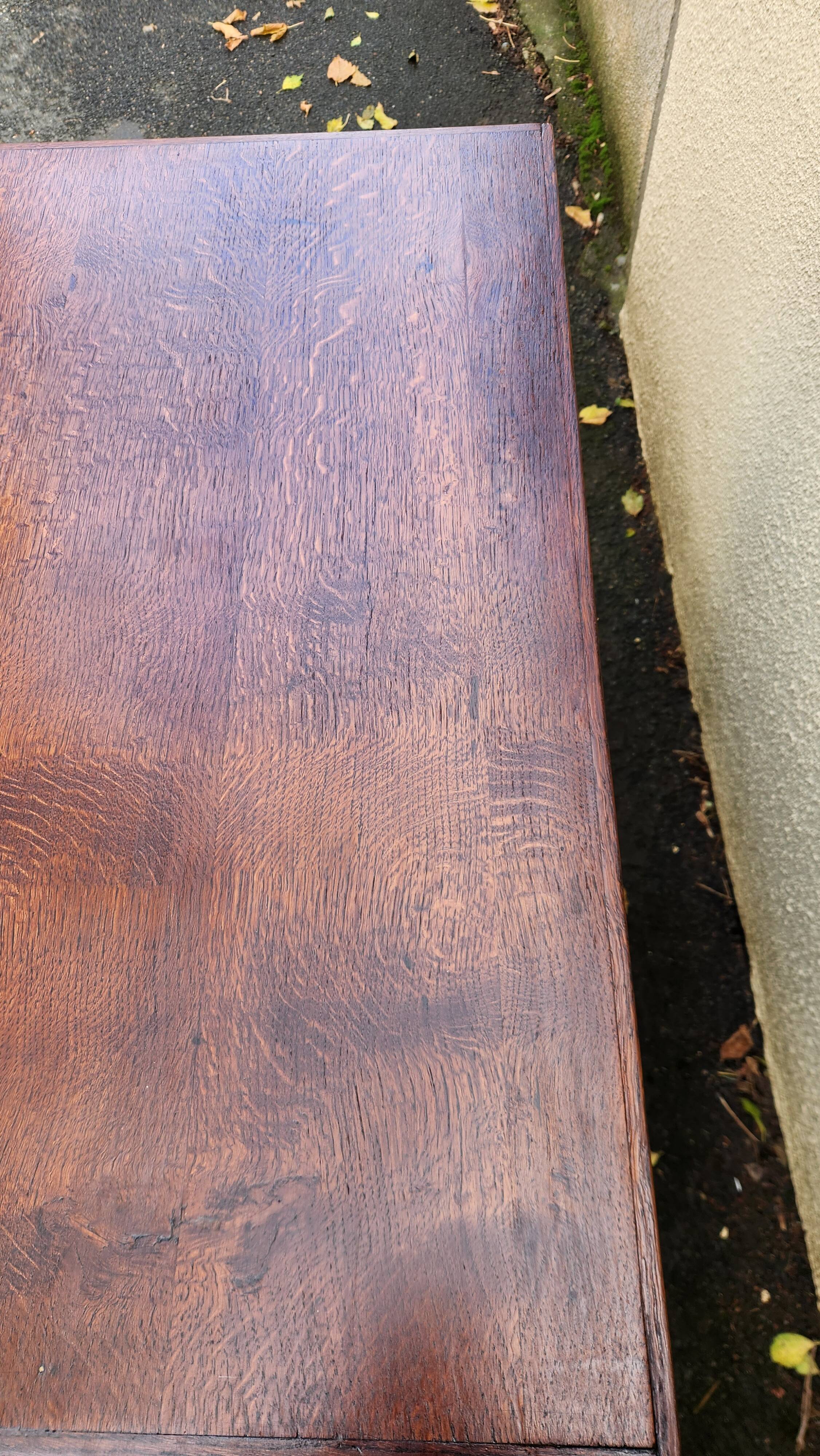 Beautiful 1940s beechwood desk with drop-leaf front