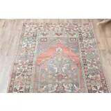 1970s Turkish Oushak Handmade Wool Cotton Brown Runner Rug 108x193