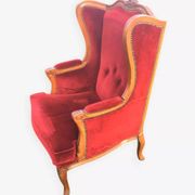 Louis XV style carved wooden winged bergère