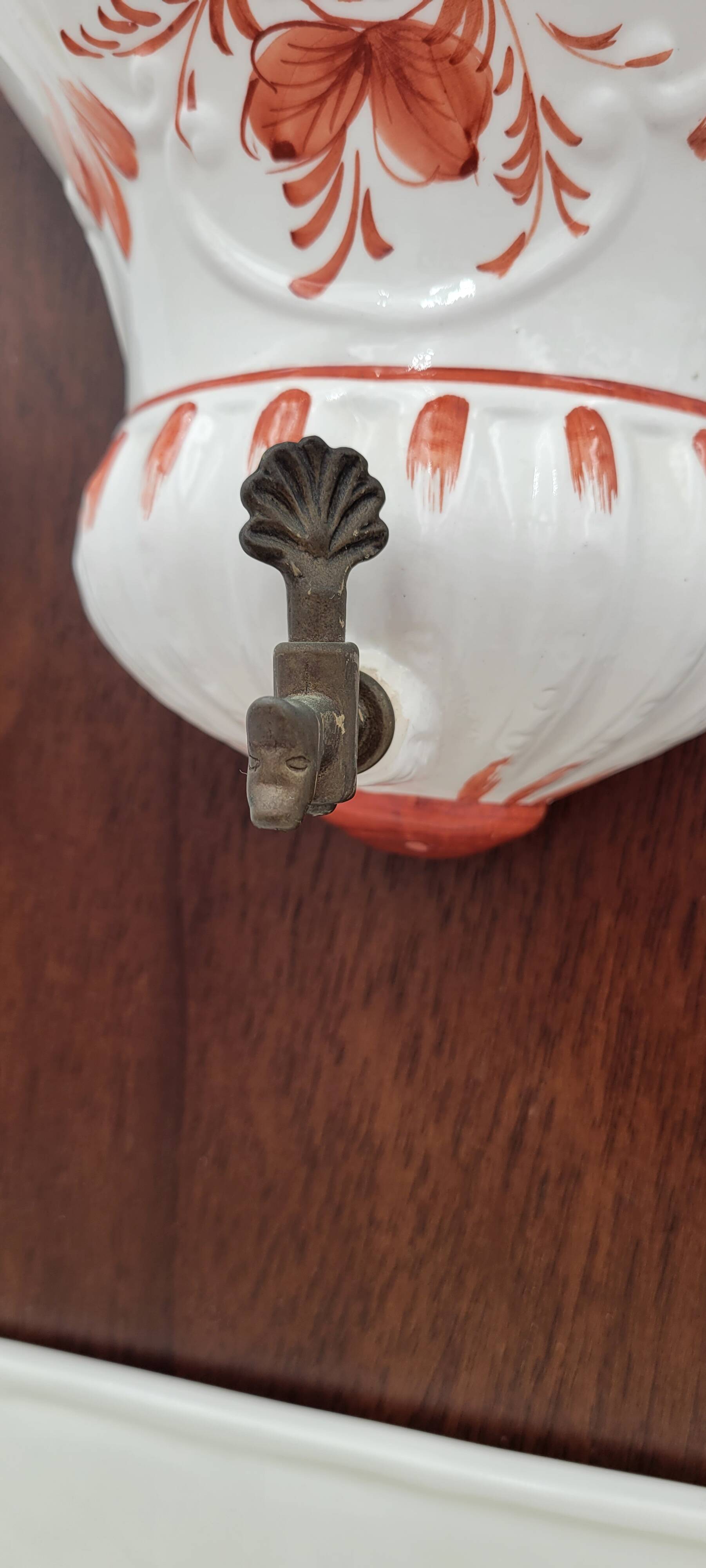 Italian earthenware wall fountain