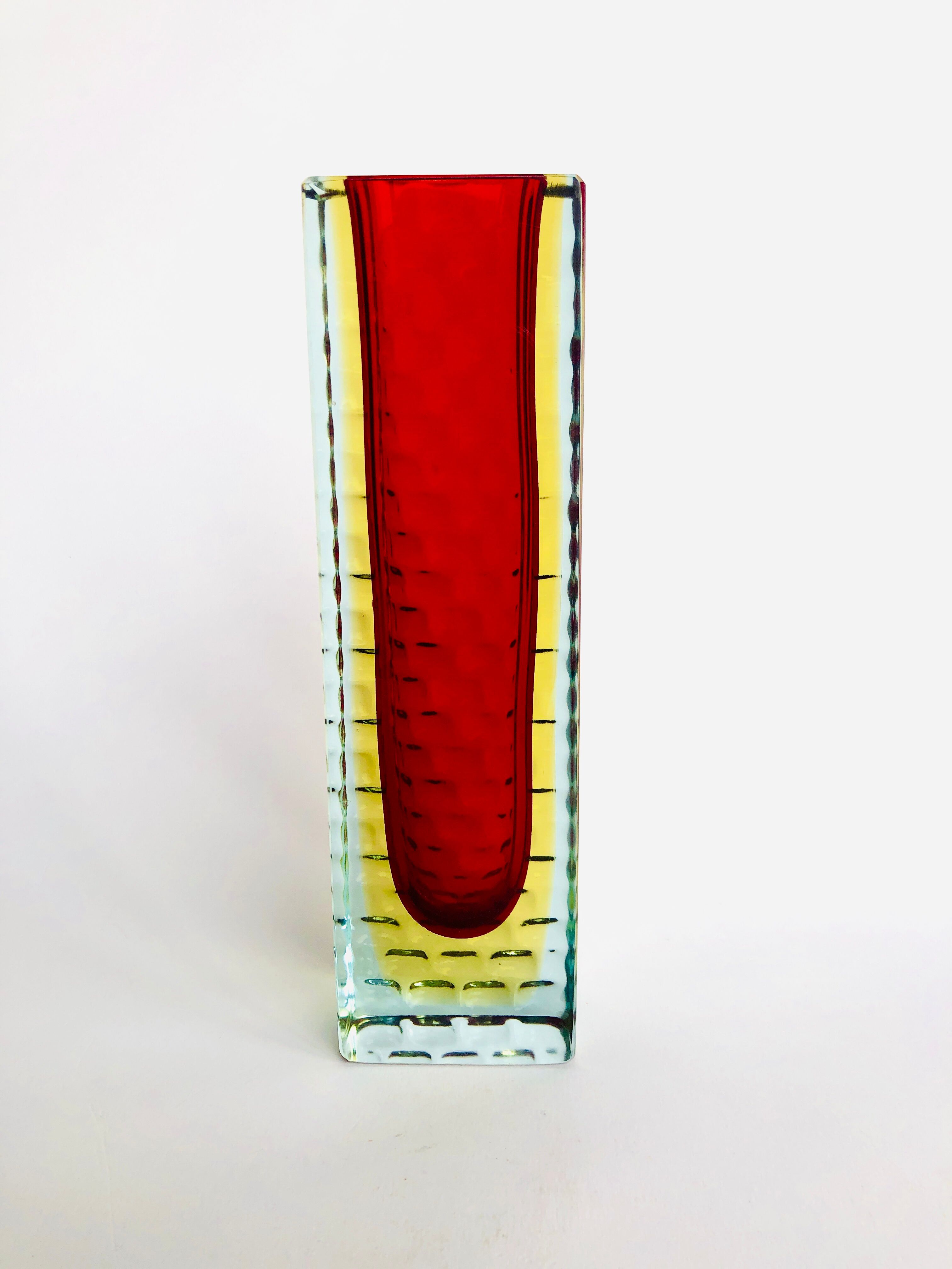 Vase Sommerso Murano design Luigi Mandruzzato, 60s