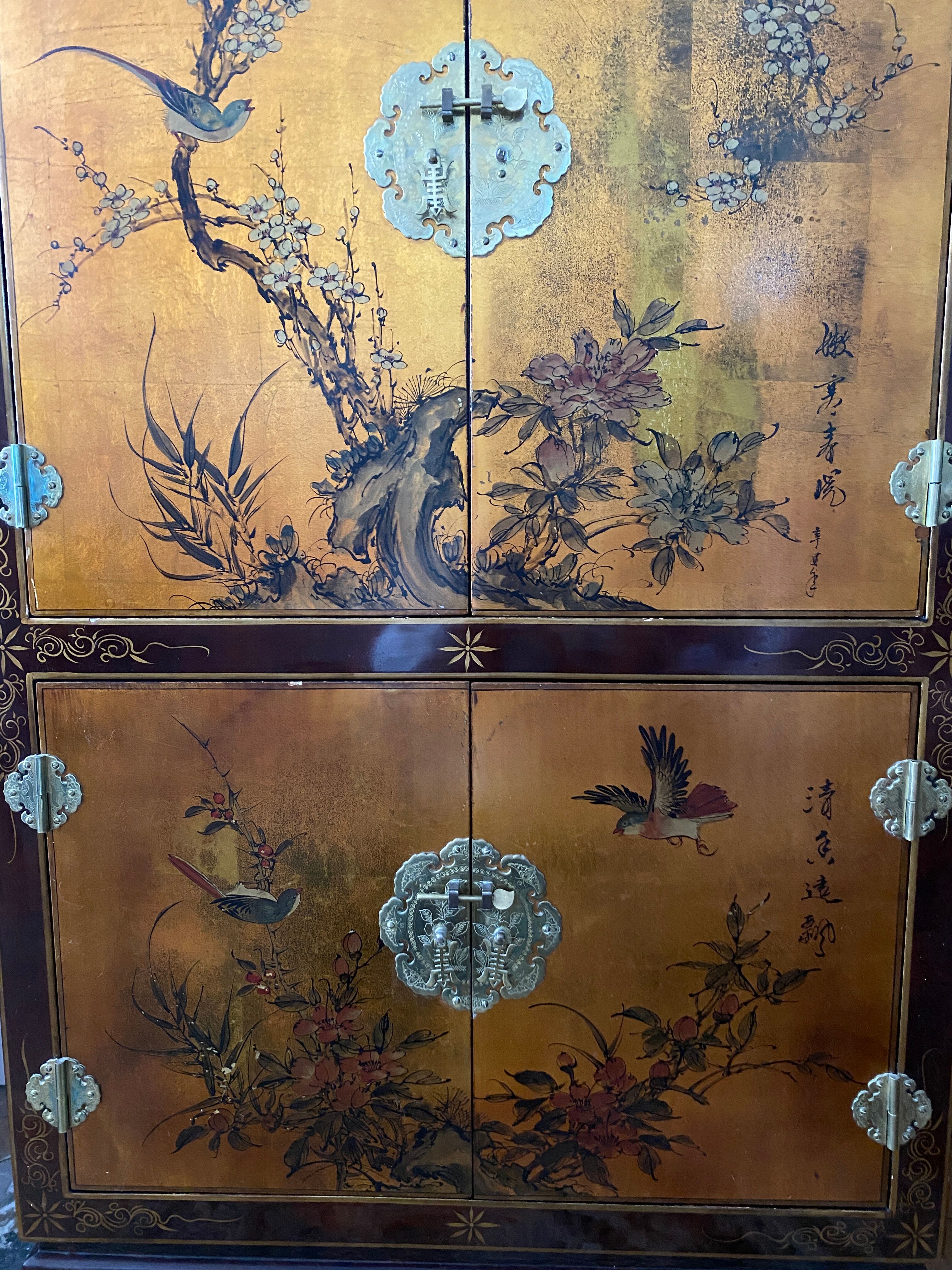 Asian Chinese lacquered sideboard furniture