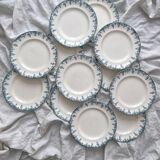 12 ironstone dinner plates “Florence” Longwy