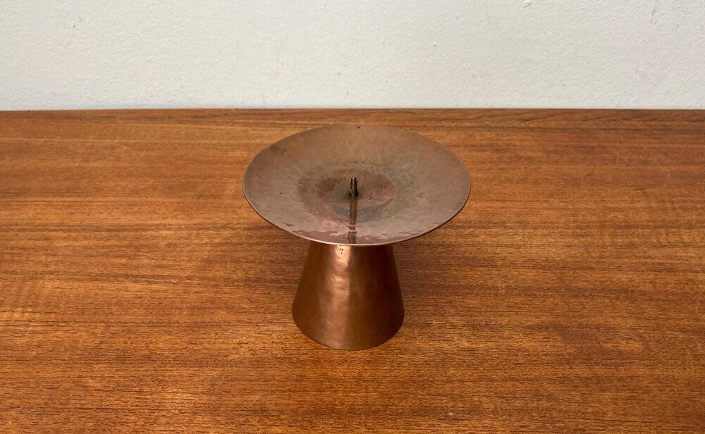Handmade German copper candlestick from the mid-century by AWD, 1960s.