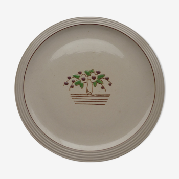 Plat a tarte en faience de Longwy