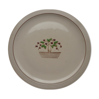 Plat a tarte en faience de Longwy