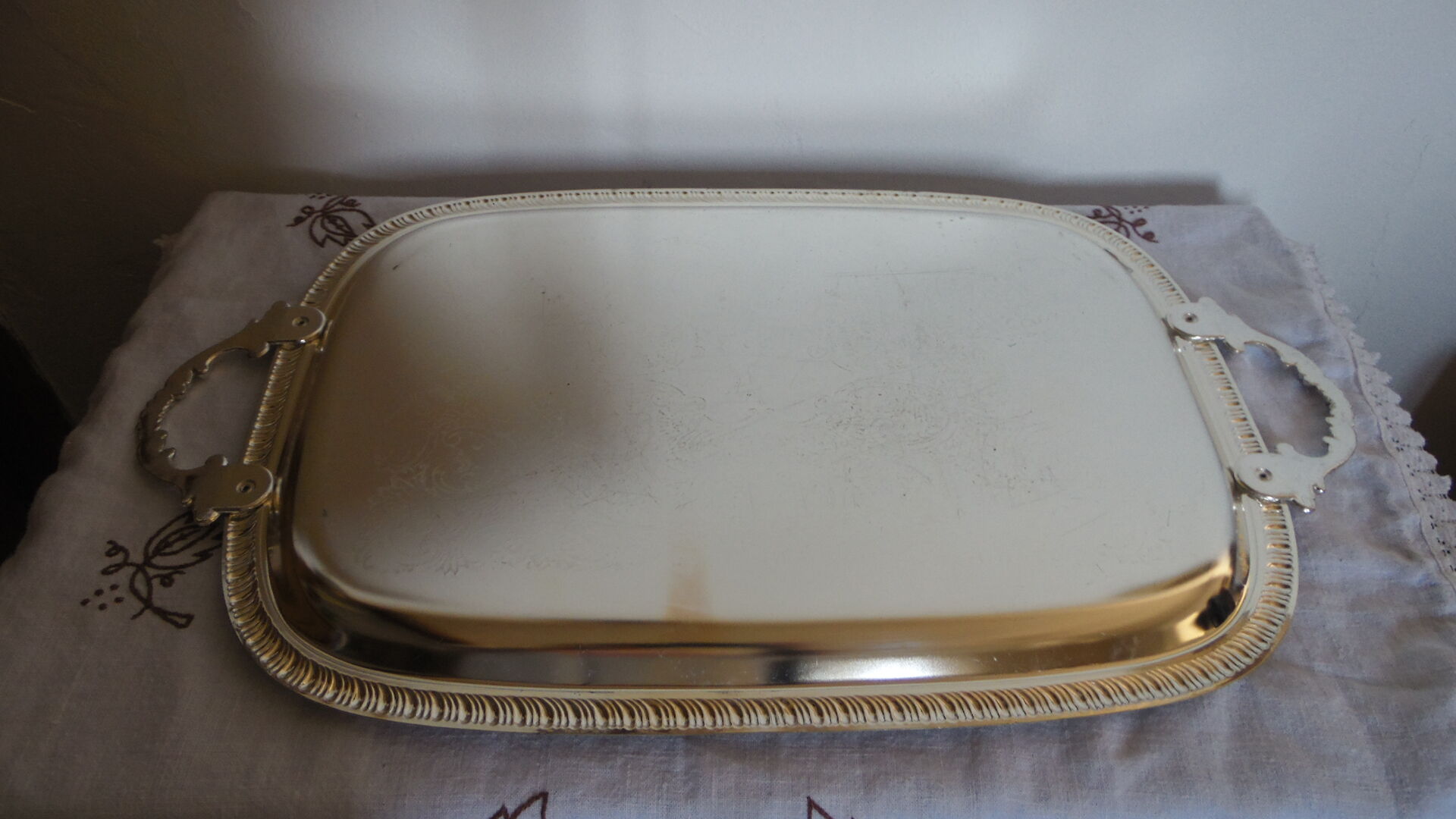 Silver serving tray