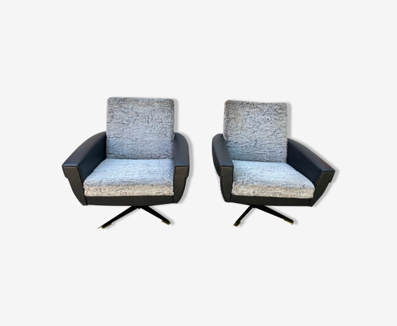 Paire de fauteuils pivotant vintage 1960