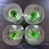 Set of 4 engraved white wines