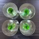 Service of 4 engraved white wine glasses