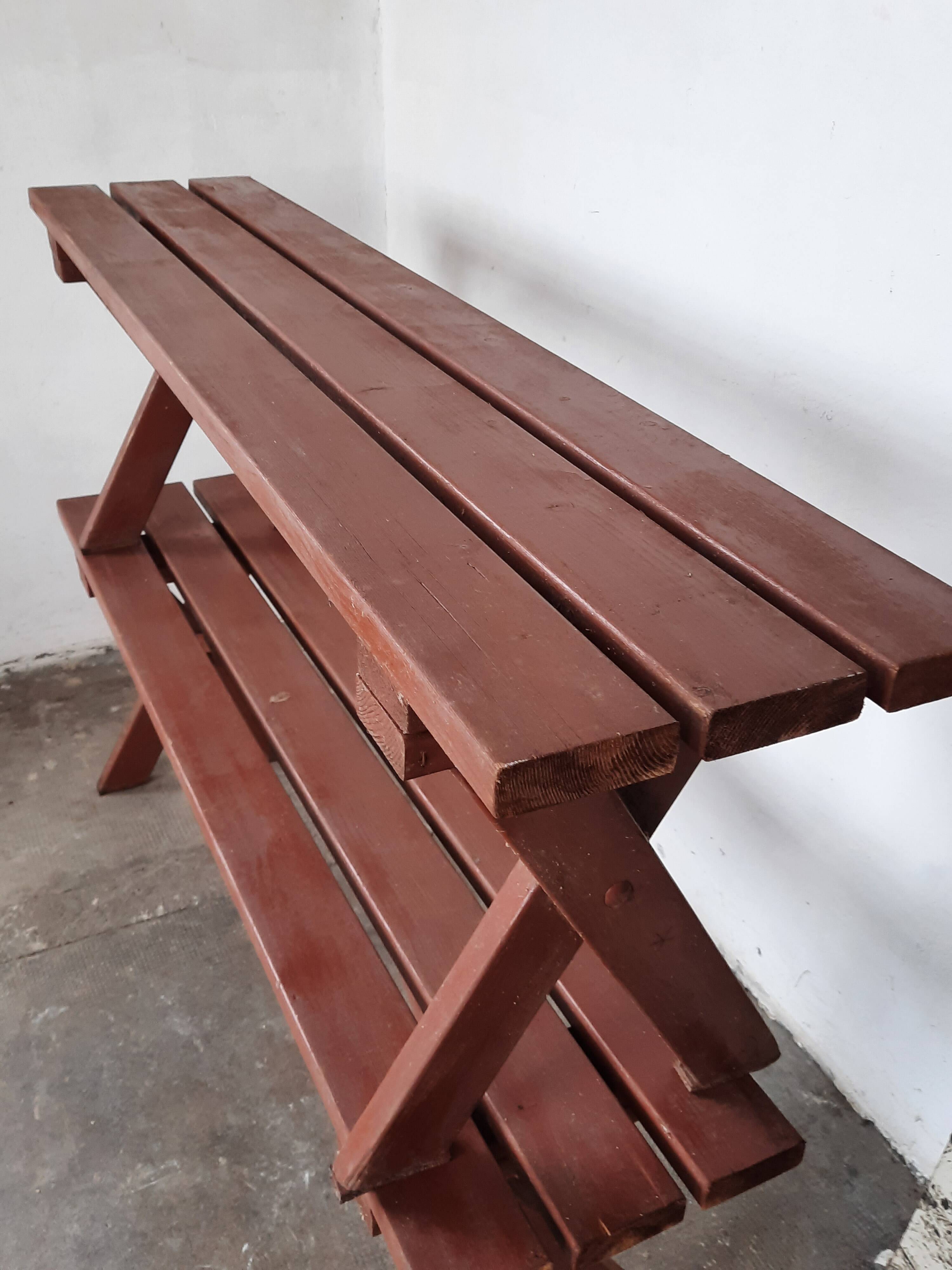 Paire de bancs pliant de  jardin  en bois