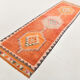 3x11 Peach Orange Handmade Wool Runner Rug, 95x337Cm