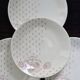 4 vintage dessert plates Sarreguemines - White earthenware with red pattern n