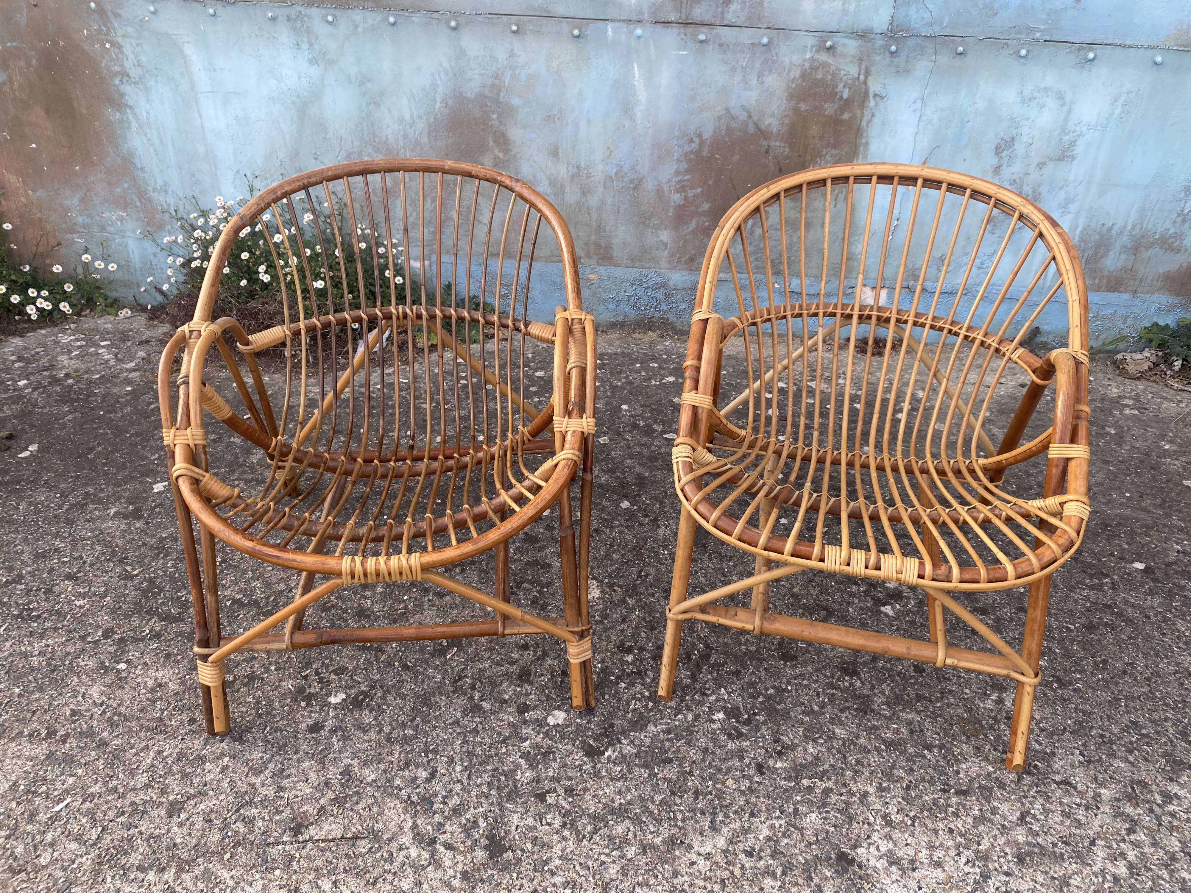 Set of 2 vintage shell chairs from the 1950s.