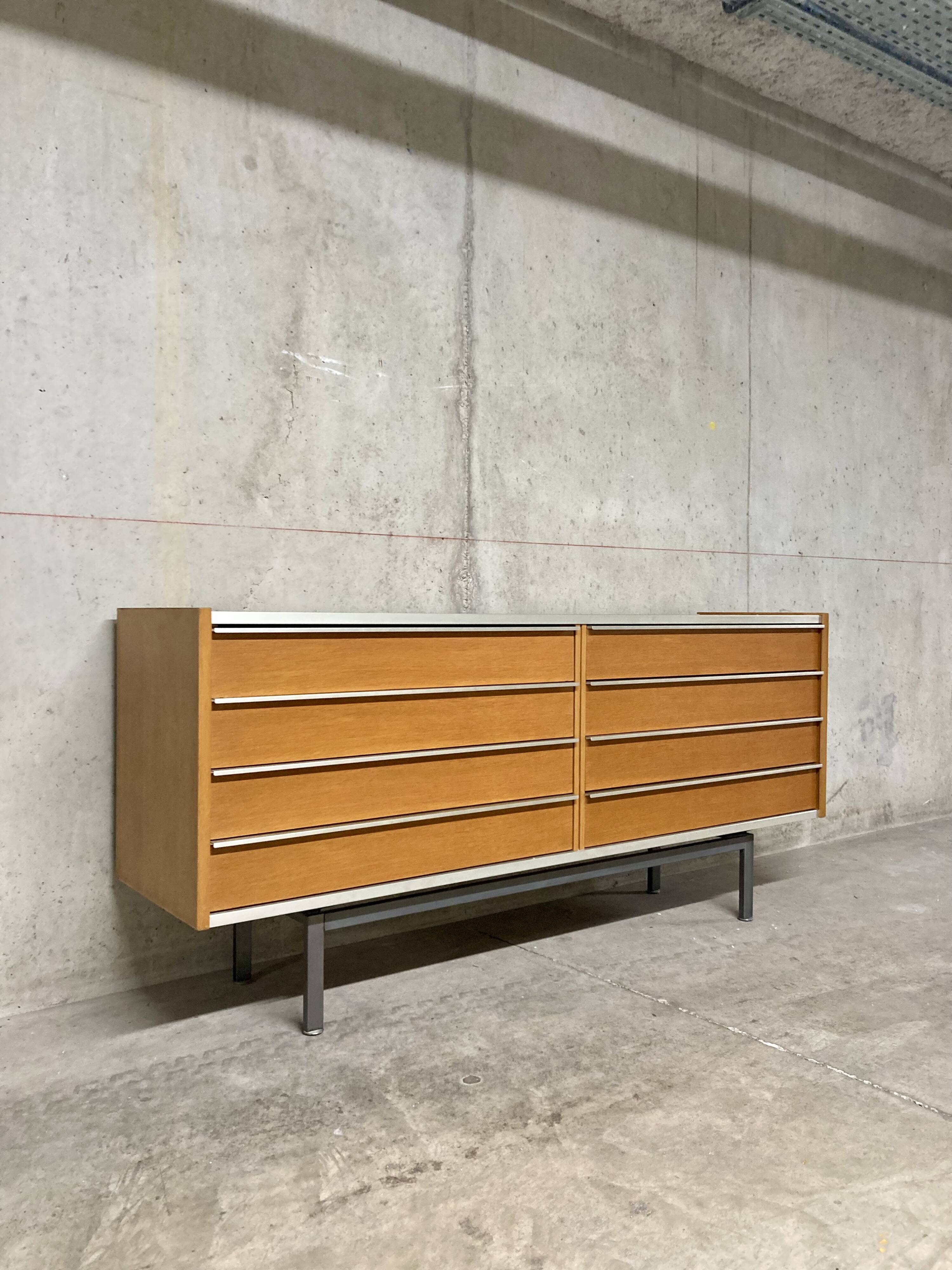 Sideboard chest of 8 drawers EFA Georges Frydman vintage 60s