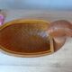 Vintage Chinese wicker duck – woven basket from the 1970s with a lid.