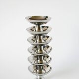 Set of 6 stainless steel bowls with high and wide feet, Design, 1970
