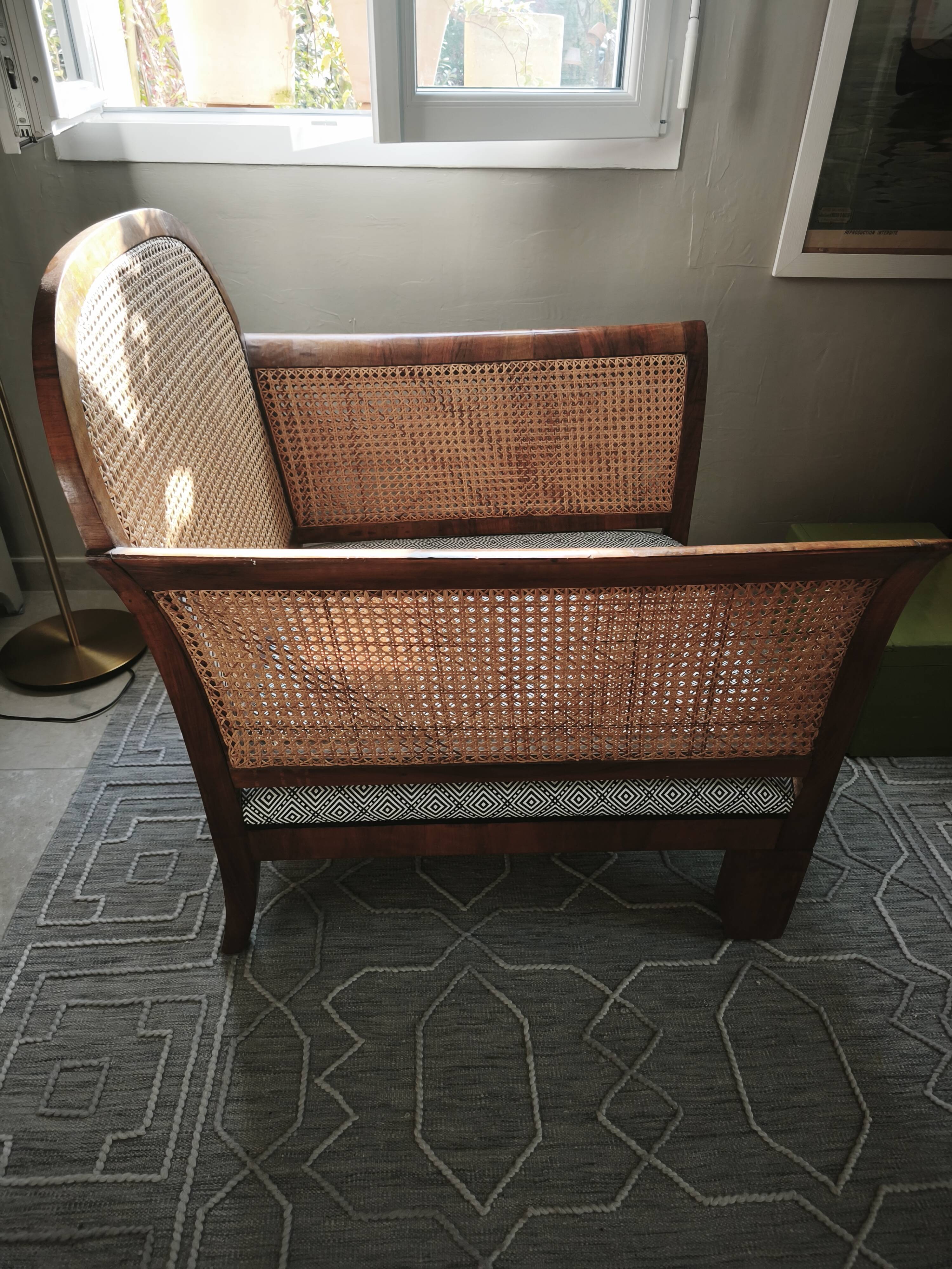 double caned armchair