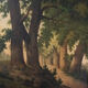 Oil on canvas undergrowth scene early twentieth century