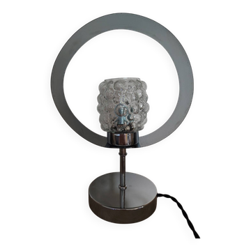 Space age lamp with bubbled glass