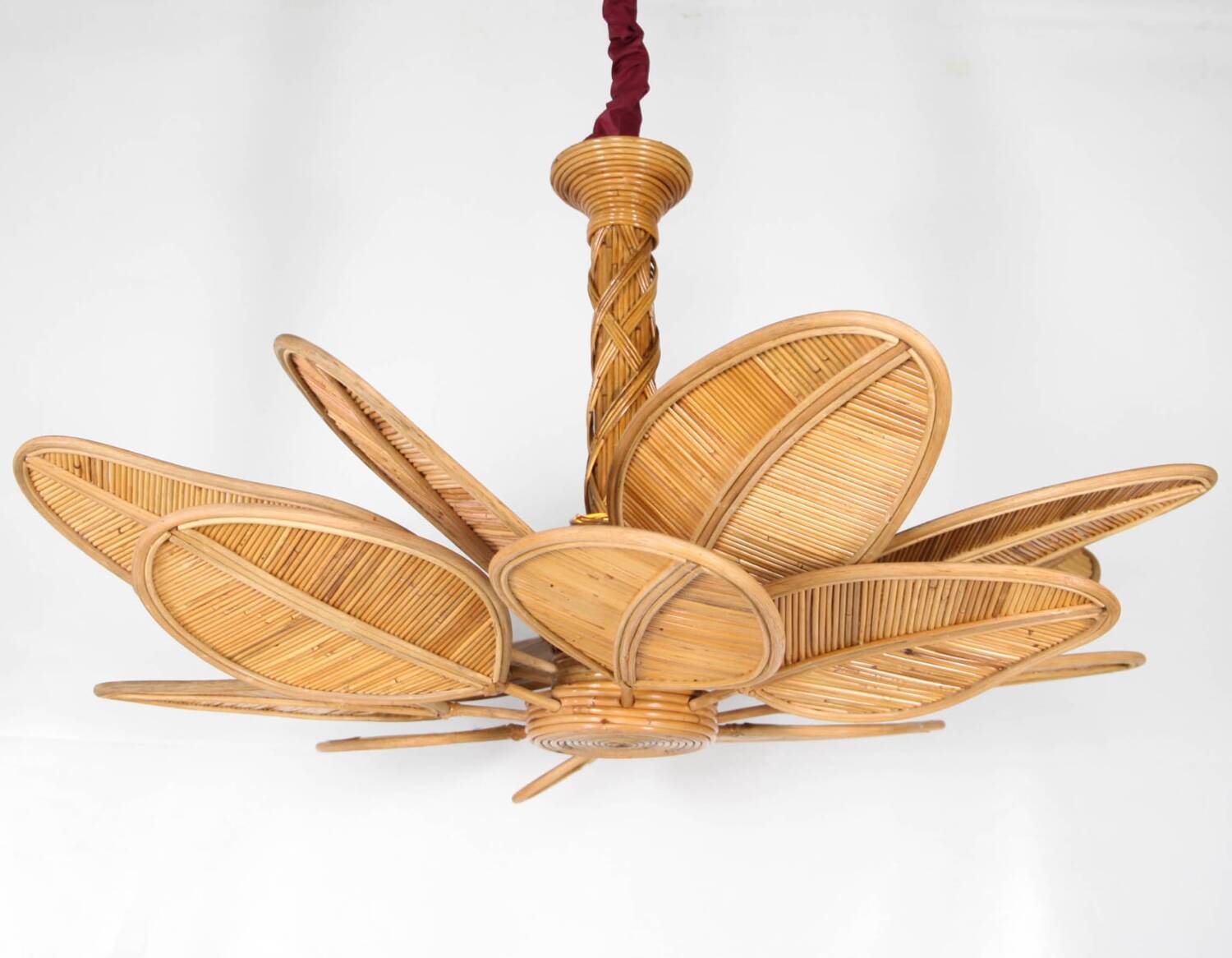 Rattan "leaf" chandelier