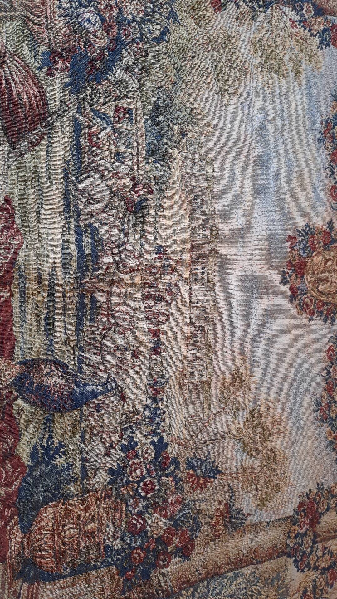 Tapisserie d'halluin " scène de cour au paon"