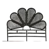 Vintage black rattan headboard 142cm