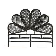 Tête de lit vintage en rotin noir 142cm