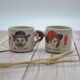 Duo of vintage cups I love you Me too