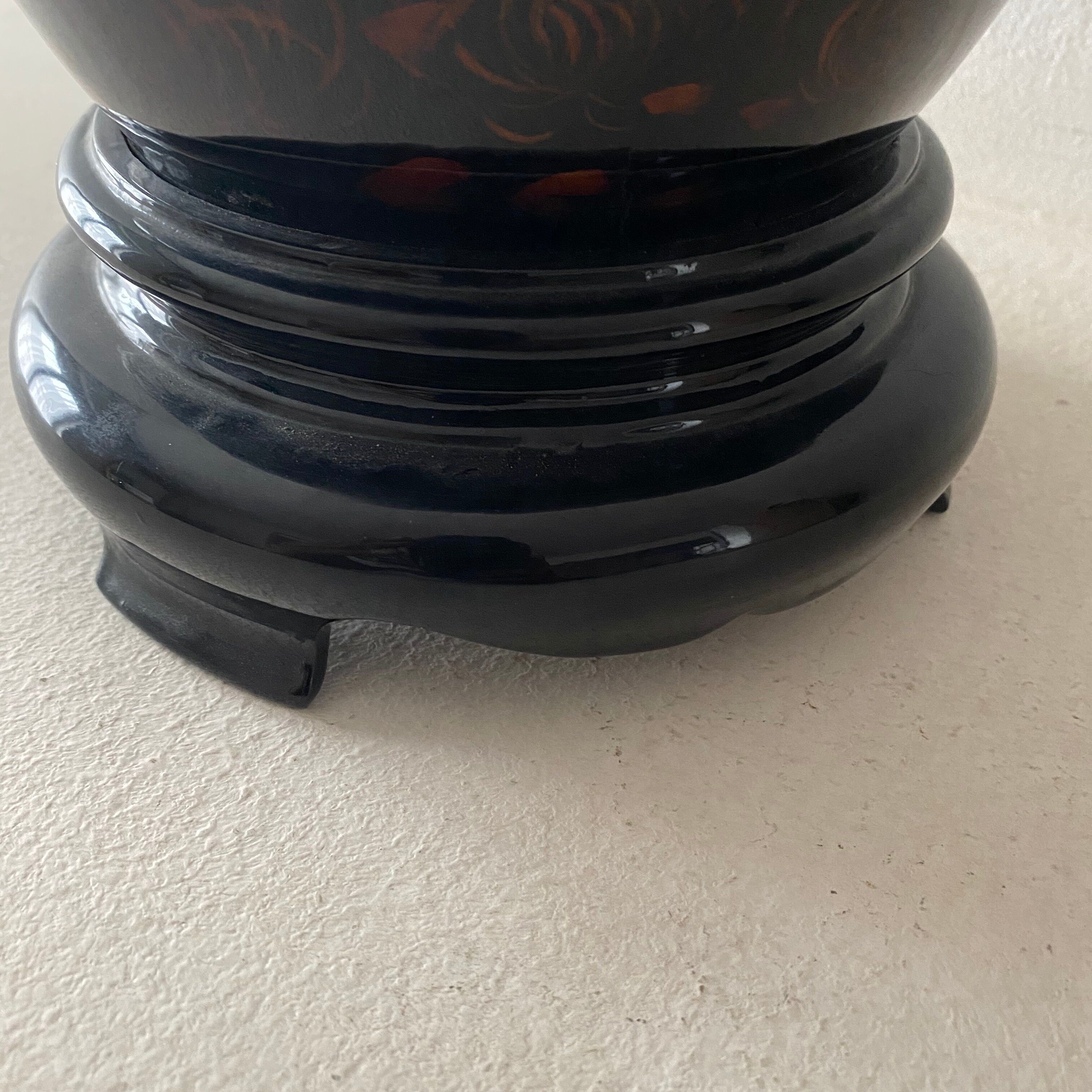 Vase chinois bois laqué