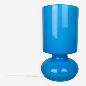 Ikea Lykta lamp in vintage blue glass