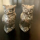 Duo of salt shaker and pepper owl shape in metal
