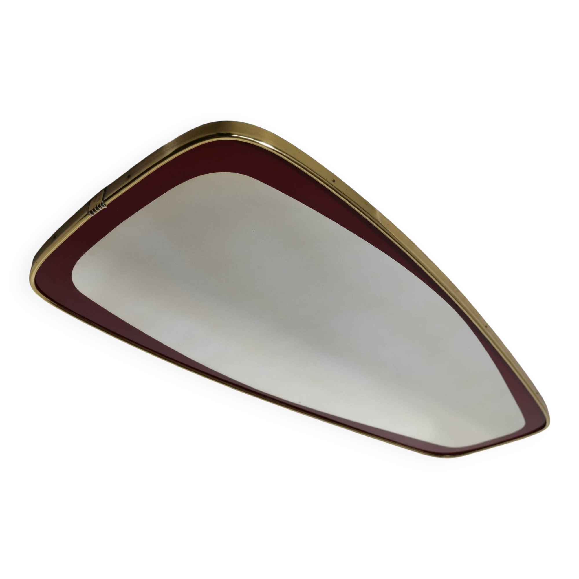 Design Mirror 1950s Freeform Wall Mirror Gold Rim