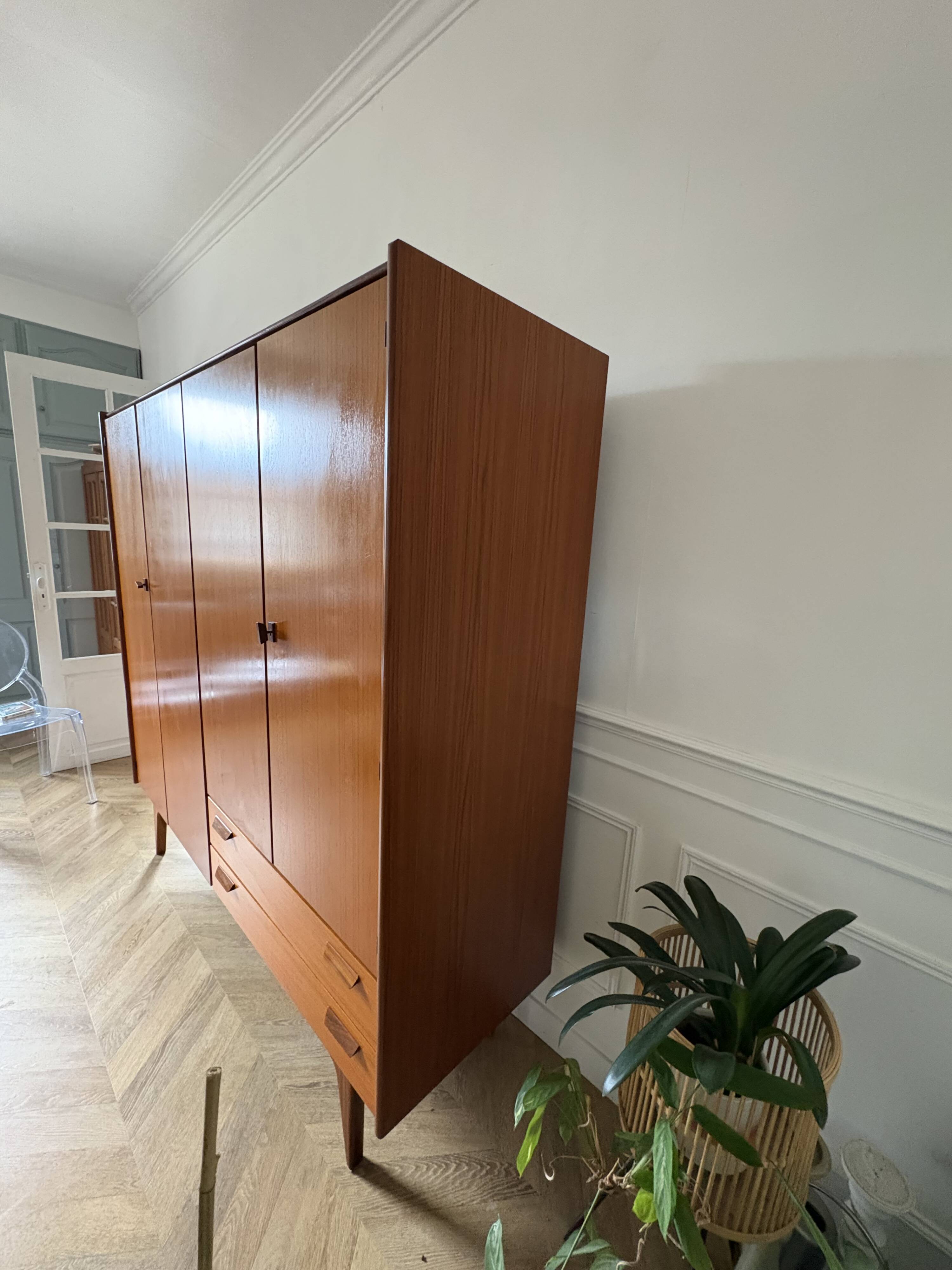 Vintage Scandinavian teak wardrobe