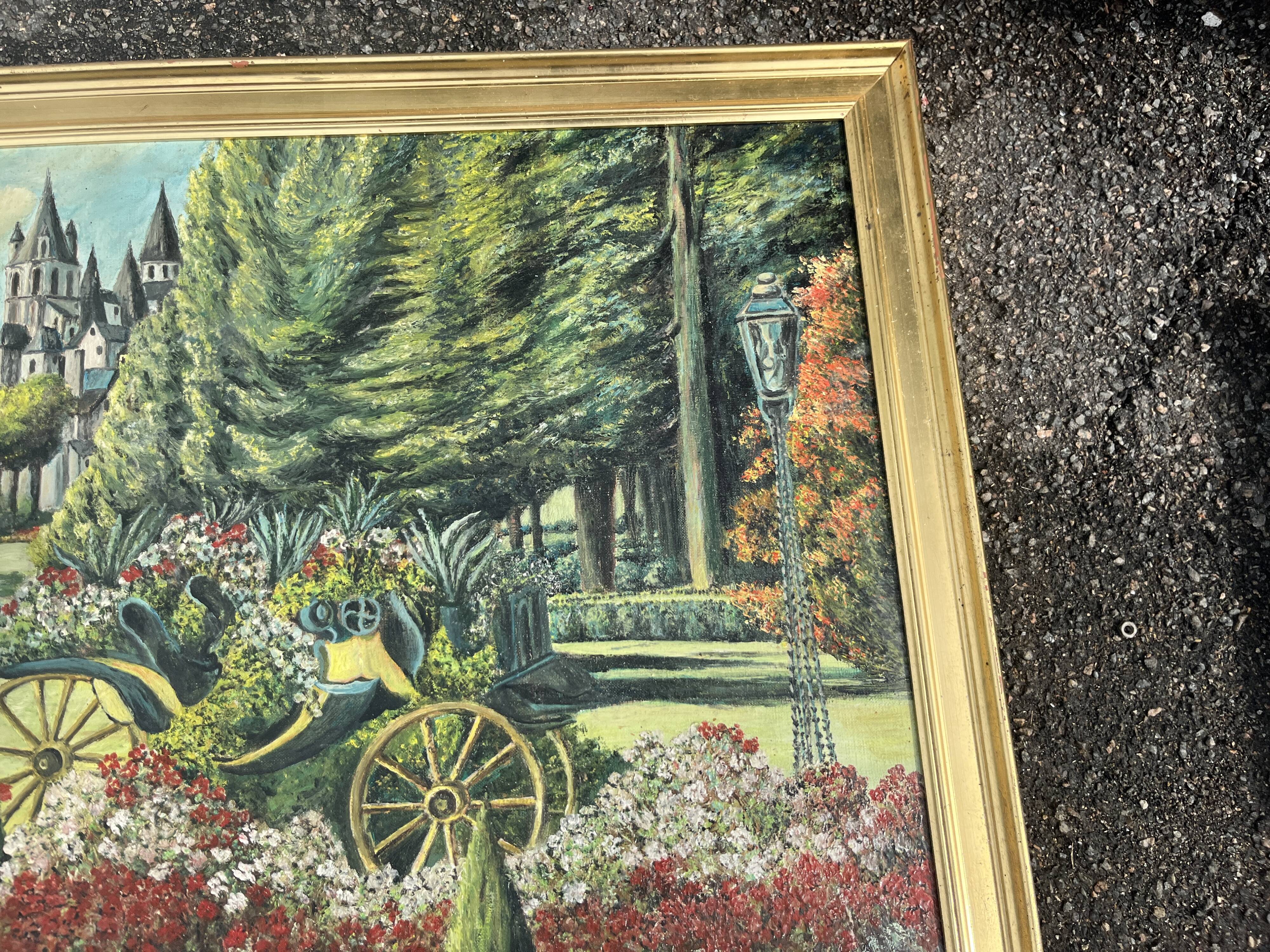 Tableau bouquet de fleurs style impressionniste cadre doré