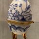 Porcelain egg box with Japan decoration gilded metal frame