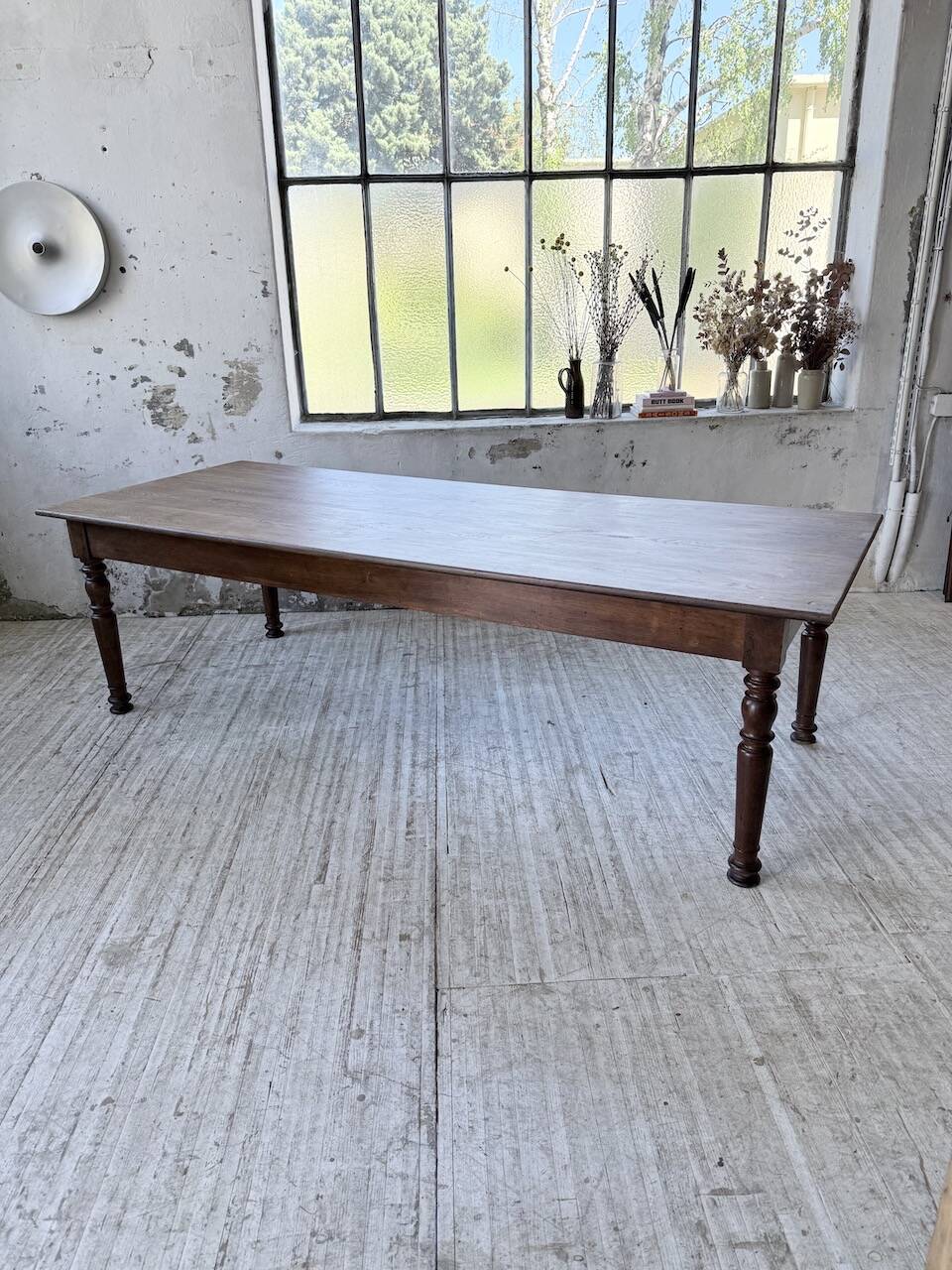 Solid oak table 1900 drapery style XL 250cm